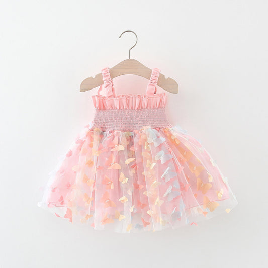 Butterfly Dreams Pink Tulle Baby Dress