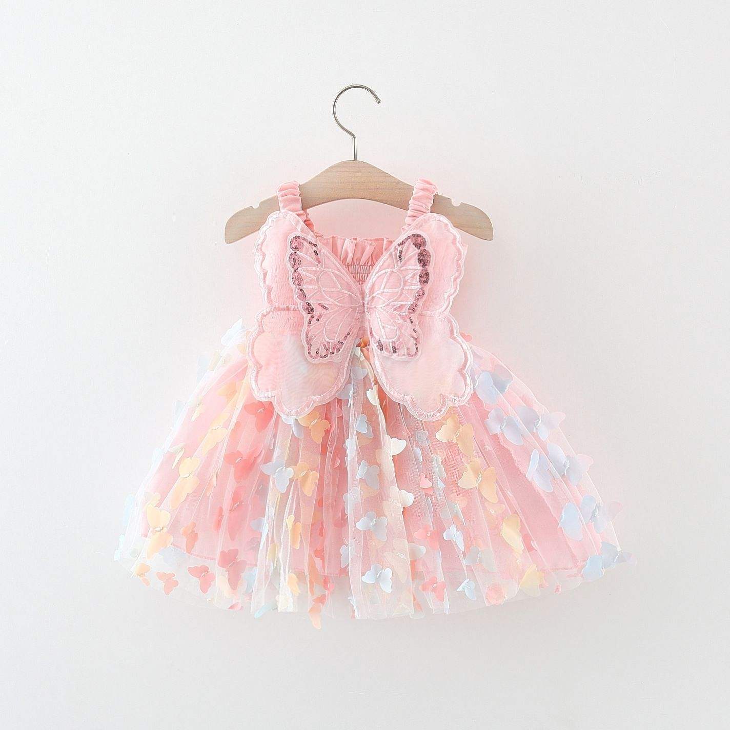 Butterfly Dreams Pink Tulle Baby Dress